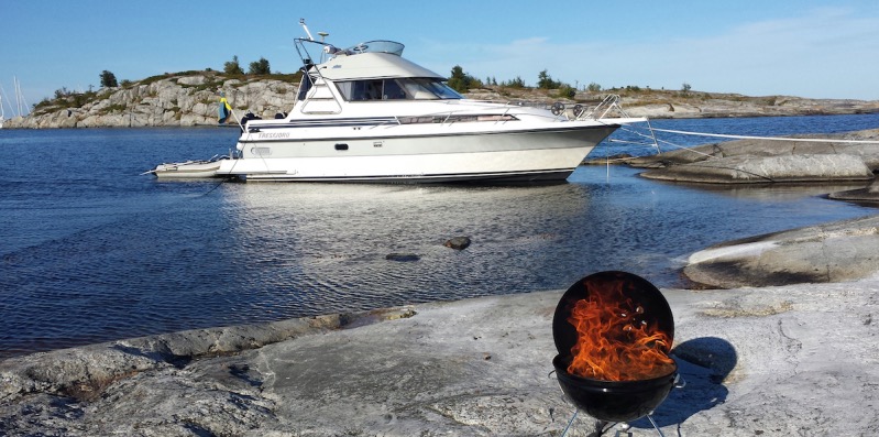 båten mitt i texten